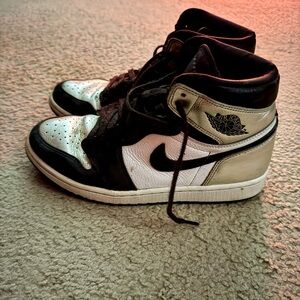 Nike Air Jordan 1 Silver Toe 9.5w READ DESCRIPTION!